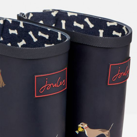 Bottes de pluie femme bleu marine motif chiens