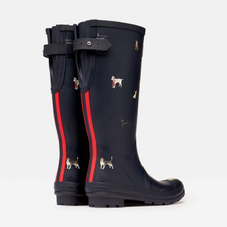 Bottes de pluie femme bleu marine motif chiens