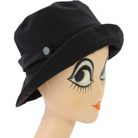 Chapeau de pluie noir aspect tissus