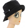 Chapeau de pluie noir aspect tissus