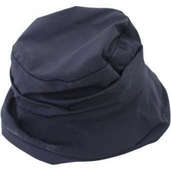 Chapeau de pluie femme uni noir vinyle avec un son cordon ajustable -  Français