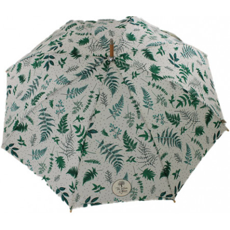 Parapluie canne écologique motif feuillage ouverture automatique