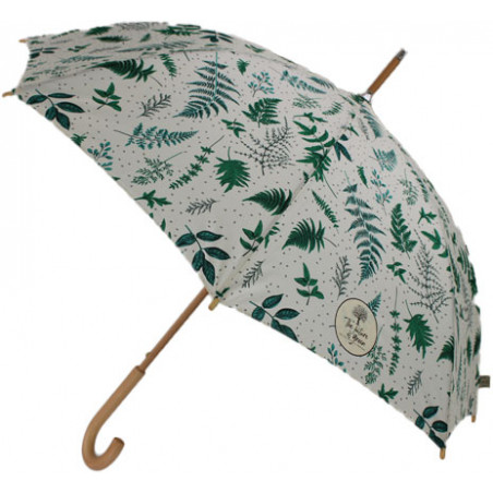 Parapluie canne écologique motif feuillage ouverture automatique