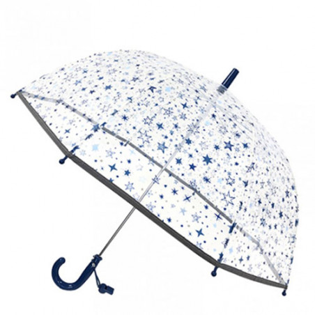 Parapluie enfant transparent bleu étoiles