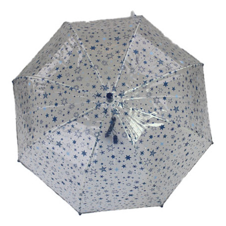 Parapluie enfant transparent bleu étoiles
