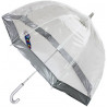 Parapluie enfant cloche transparent bordure argent