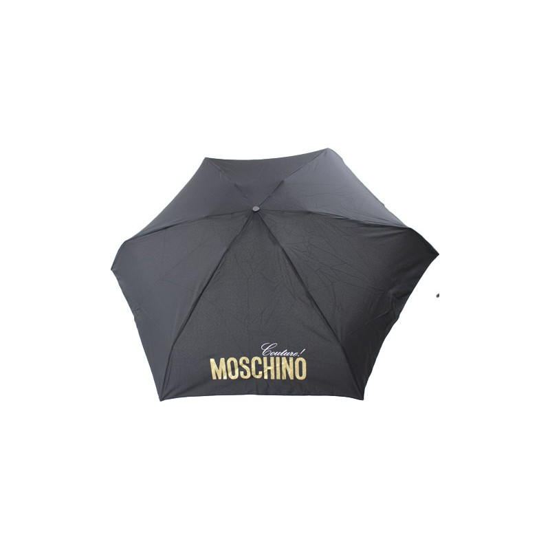 Mini parapluie noir et or Moschino avec trousse