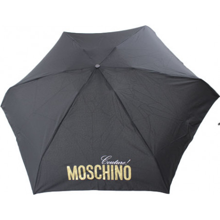 Mini parapluie noir et or Moschino avec trousse