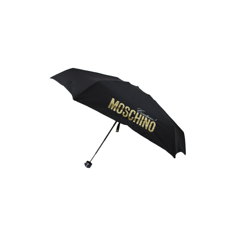 Mini parapluie noir et or Moschino avec trousse