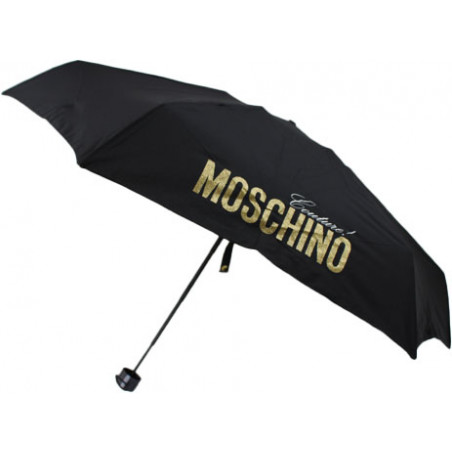 Mini parapluie noir et or Moschino avec trousse