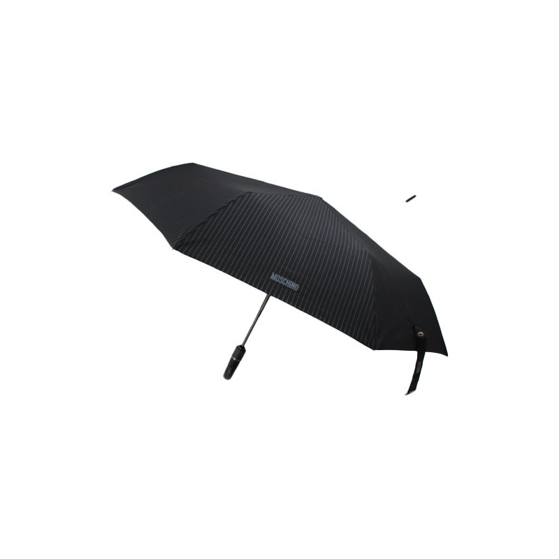 Parapluie pliant noir rayures par Moschino