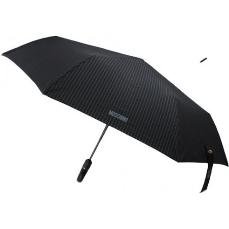 Parapluie pliant noir rayures par Moschino