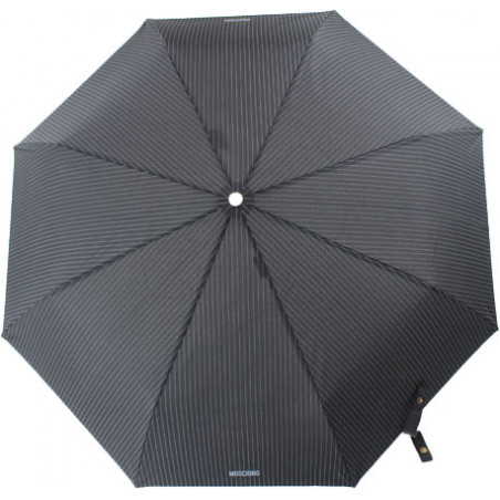 Parapluie pliant noir rayures par Moschino