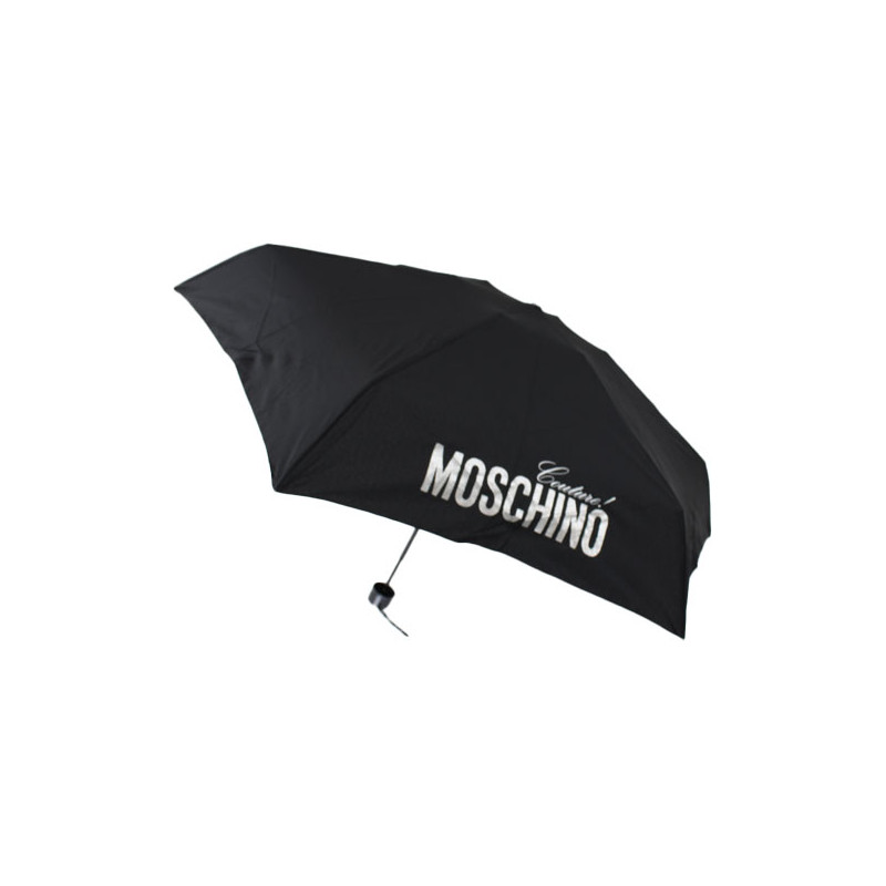Mini parapluie noir et argent Moschino avec trousse