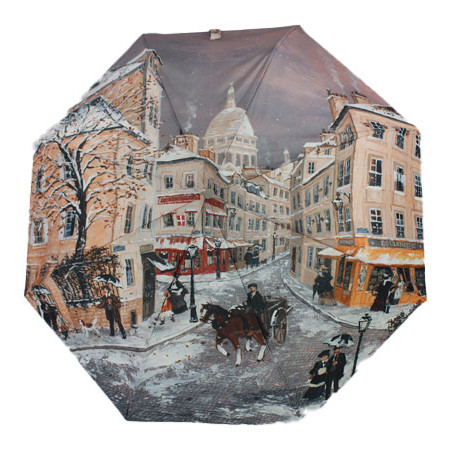 Parapluie pliant Paris 1900 sous la neige